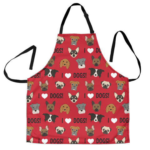 I Love Dogs Apron (Red) - FREE SHIPPING