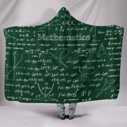 Mathematica Hooded Blanket Design #2 Green Chalkboard - FREE SHIPPING