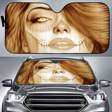 Calavera Fresh Look Design #3 Auto Sun Shade (Honey Tiger's Eye) - FREE SHIPPING