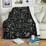Science Chalkboard Design #1 Throw Blanket (Black) - FREE SHIPPING