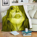 Calavera Fresh Look Design #3 Throw Blanket (Yellow Chrysoberyl) - FREE SHIPPING