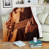 Guitar Player Design #1 Throw Blanket - FREE SHIPPING