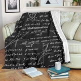 Mathematica Chalkboard Design #1 Throw Blanket (Black) - FREE SHIPPING