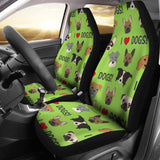 I Love Dogs Car Seat Covers (Richmond SPCA Green) - FREE SHIPPING