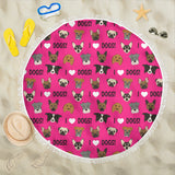 I Love Dogs Beach Blanket (FPD Pink) - FREE SHIPPING