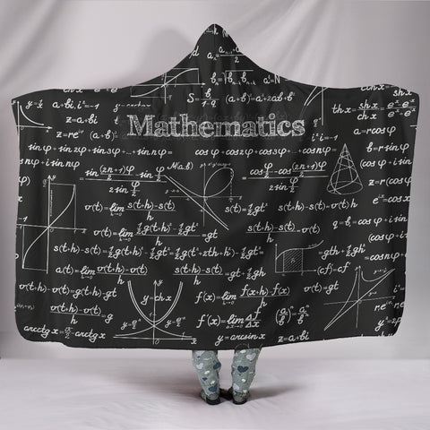 Mathematica Hooded Blanket Design #2 Black Chalkboard - FREE SHIPPING