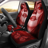 Calavera Fresh Look Design #3 Car Seat Covers (Red Garnet) - FREE SHIPPING