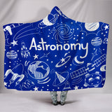 Astronomy Chalkboard Hooded Blanket Midnight Blue - FREE SHIPPING