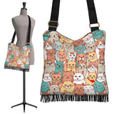 Crazy Cats Collection Cross-Body Boho Handbag - FREE SHIPPING