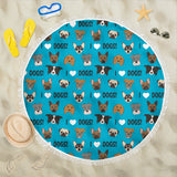 I Love Dogs Beach Blanket (Richmond SPCA Blue) - FREE SHIPPING