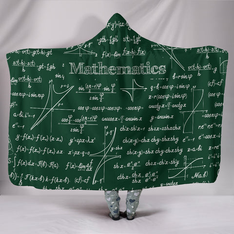 Mathematica Hooded Blanket Design #1 Green Chalkboard - FREE SHIPPING