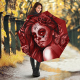 Calavera Fresh Look Design #2 Umbrella (Red Freedom Rose) - FREE SHIPPING