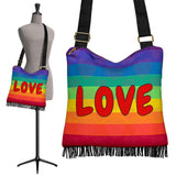 Rainbow Love Cross-Body Boho Handbag- FREE SHIPPING