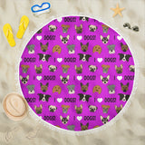 I Love Dogs Beach Blanket (FPD Lilac) - FREE SHIPPING
