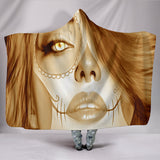 Calavera Fresh Look Design #3 Hooded Blanket (Honey Tiger's Eye) - FREE SHIPPING