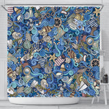 Nautical Design Shower Curtain (Ocean Blue) - FREE SHIPPING