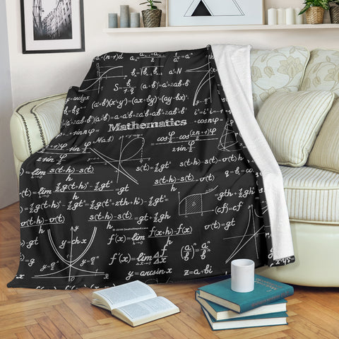 Mathematica Chalkboard Design #2 Throw Blanket (Black) - FREE SHIPPING