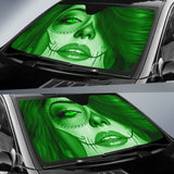 Calavera Fresh Look Design #3 Auto Sun Shade (Green Emerald) - FREE SHIPPING
