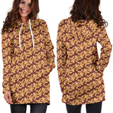 Ugly Christmas Sweater Hoodie Dress - Gingerbread Men Design #3 (Brown) - For Small To Plus Size Divas - FREE SHIPPING