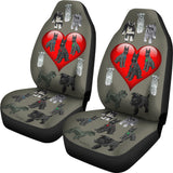 I Love Schnauzers Car Seat Covers (Sharkskin, With Heart)  - FREE SHIPPING