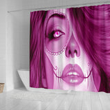 Calavera Fresh Look Design #3 Shower Curtain (Pink Mystic Topaz) - FREE SHIPPING