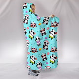 Cute Pandas Design #1 Hooded Blanket (Blue) - FREE SHIPPING