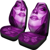 Calavera Fresh Look Design #3 Car Seat Covers (Purple Amethyst) - FREE SHIPPING