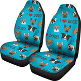 I Love Dogs Car Seat Covers (Richmond SPCA Blue) - FREE SHIPPING
