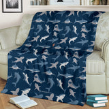 Shark Pattern #1 Throw Blanket - FREE SHIPPING