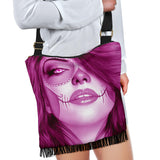 Calavera Fresh Look Design #3 Cross-Body Boho Handbag (Pink Mystic Topaz) - FREE SHIPPING