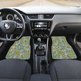 Nautical Design Car Floor Mats (Yellow, Front & Back) - FREE SHIPPING