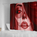 Calavera Fresh Look Design #3 Shower Curtain (Red Garnet) - FREE SHIPPING