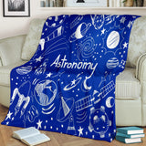 Astronomy Chalkboard Throw Blanket (Midnight Blue) - FREE SHIPPING