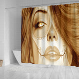 Calavera Fresh Look Design #3 Shower Curtain (Honey Tiger's Eye) - FREE SHIPPING