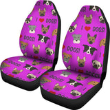 I Love Dogs Car Seat Covers (FPD Lilac) - FREE SHIPPING