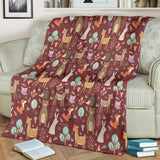 Wildlife Collection - Forest Animals (Rust) Throw Blanket - FREE SHIPPING