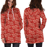 Ugly Christmas Sweater Hoodie Dress - Merry Christmas Design #1 (Red) - For Small To Plus Size Divas - FREE SHIPPING