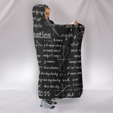 Mathematica Hooded Blanket Design #1 Black Chalkboard - FREE SHIPPING