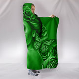 Calavera Fresh Look Design #2 Hooded Blanket (Green Lime Rose) - FREE SHIPPING
