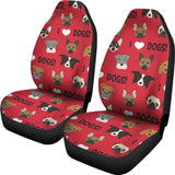 I Love Dogs Car Seat Covers (Red)  - FREE SHIPPING
