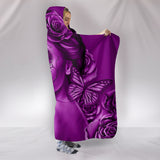 Calavera Fresh Look Design #2 Hooded Blanket (Purple Night Owl Rose) - FREE SHIPPING