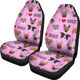 I Love Dogs Car Seat Covers (Richmond SPCA Light Pink) - FREE SHIPPING