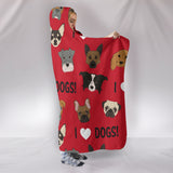 I Love Dogs Hooded Blanket - FREE SHIPPING