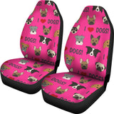 I Love Dogs Car Seat Covers (FPD Pink) - FREE SHIPPING