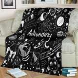 Astronomy Chalkboard Throw Blanket (Black) - FREE SHIPPING