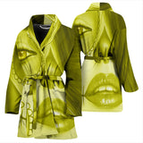 Calavera Fresh Look Design #3 Women's Bathrobe (Yellow Chrysoberyl) - FREE SHIPPING