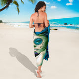 Calavera Fresh Look Design #2 Sarong (Turquoise Tiffany Rose) - FREE SHIPPING