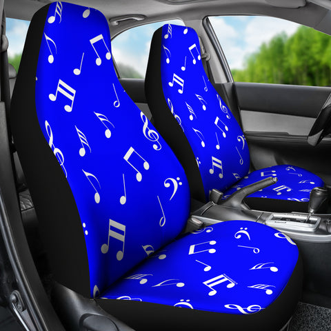 Musical Notes Design #1 (Blue) Car Seat Covers - FREE SHIPPING