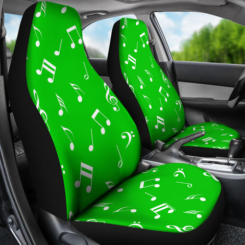 Musical Notes Design #1 (Green) Car Seat Covers - FREE SHIPPING