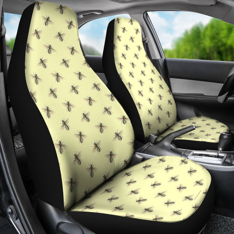 Honey Bees Design #1 Car Seat Covers (Light Yellow)  - FREE SHIPPING